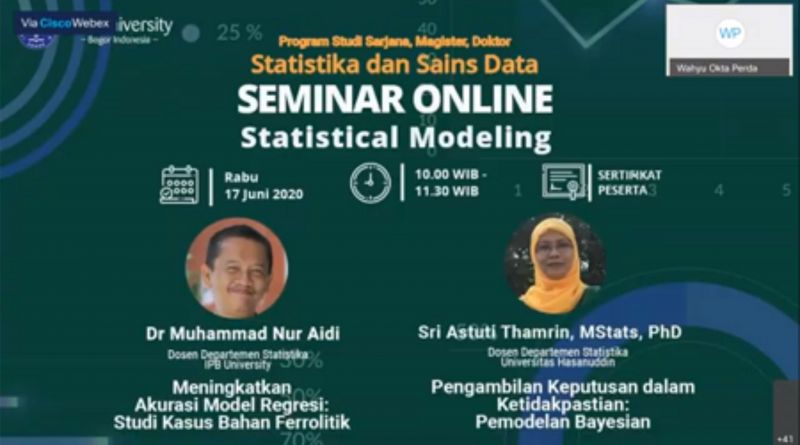 Mengkaji Statistical Modeling Daring Bersama Dosen IPB University dan Dosen Universitas Hasanuddin